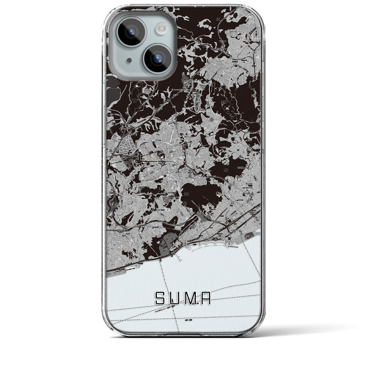 【須磨(兵庫県)】地図柄iPhoneケース(クリアタイプ)