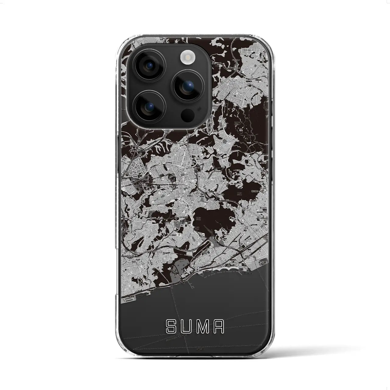 【須磨(兵庫県)】地図柄iPhoneケース(クリアタイプ)