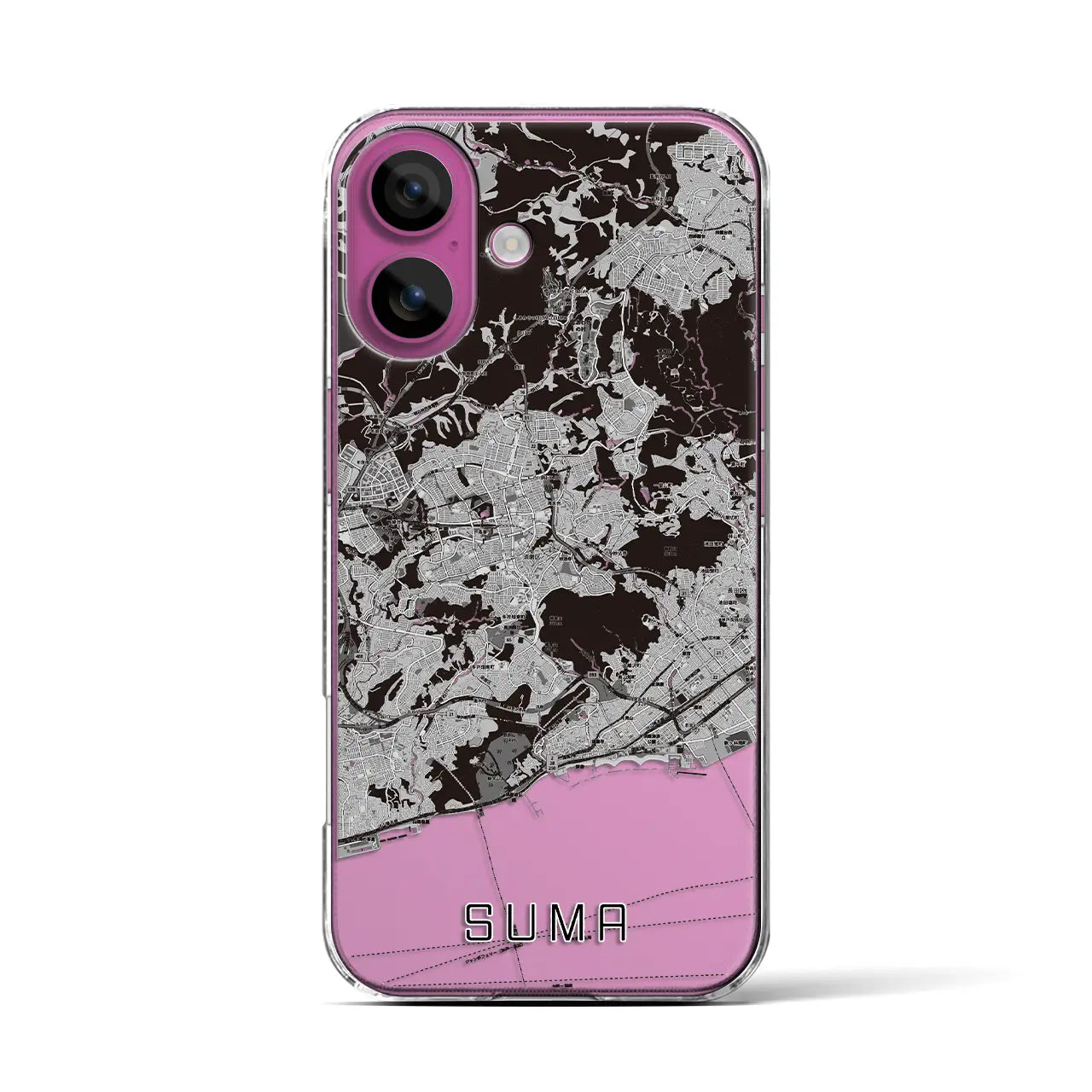 【須磨(兵庫県)】地図柄iPhoneケース(クリアタイプ)