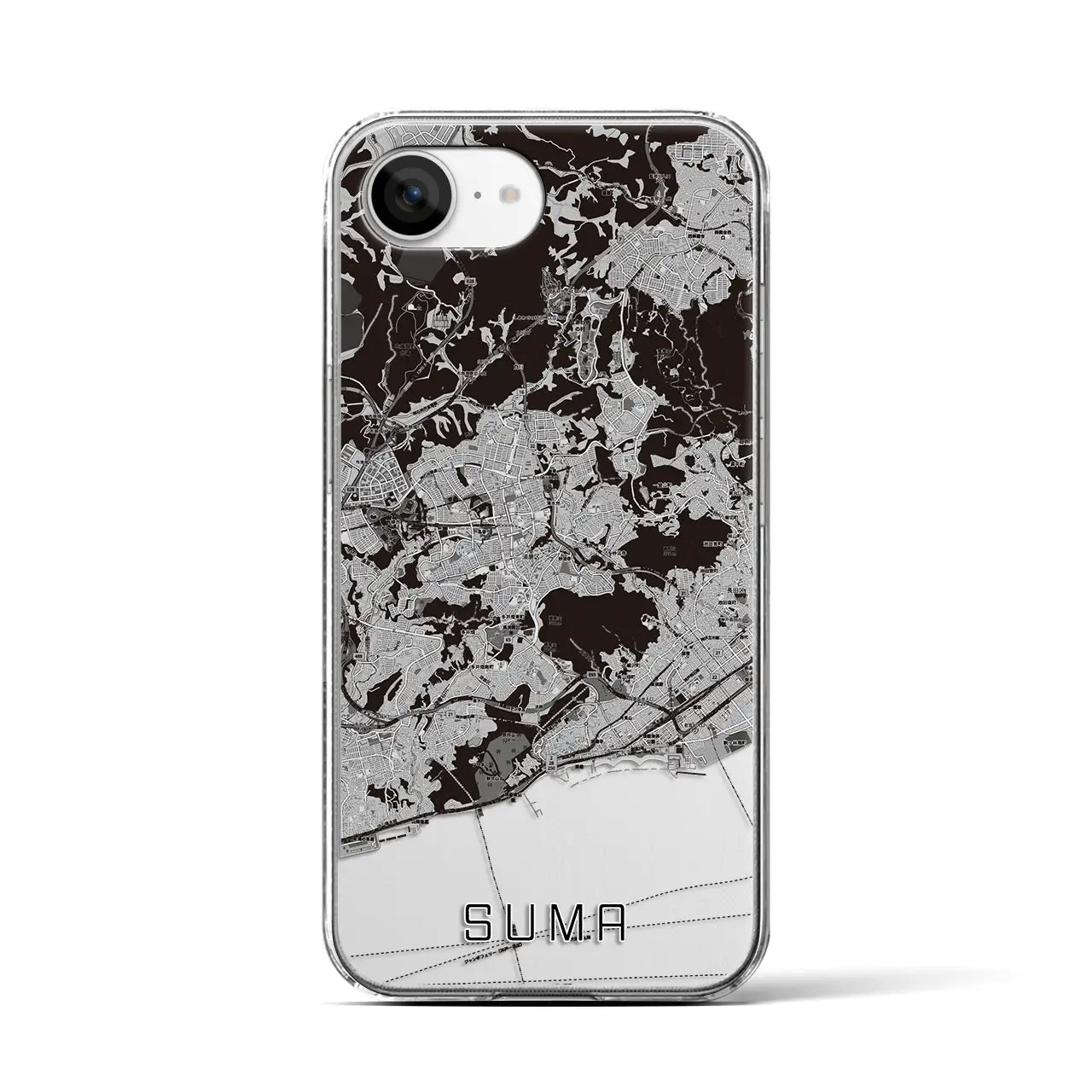 【須磨(兵庫県)】地図柄iPhoneケース(クリアタイプ)