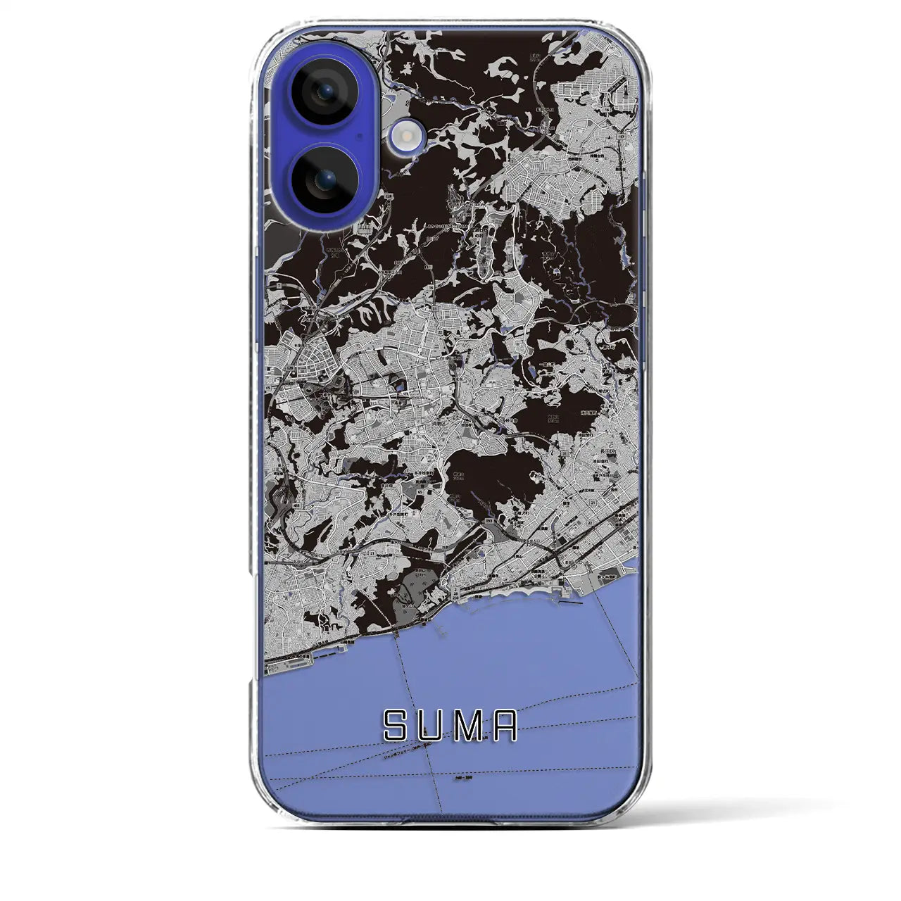 【須磨(兵庫県)】地図柄iPhoneケース(クリアタイプ)