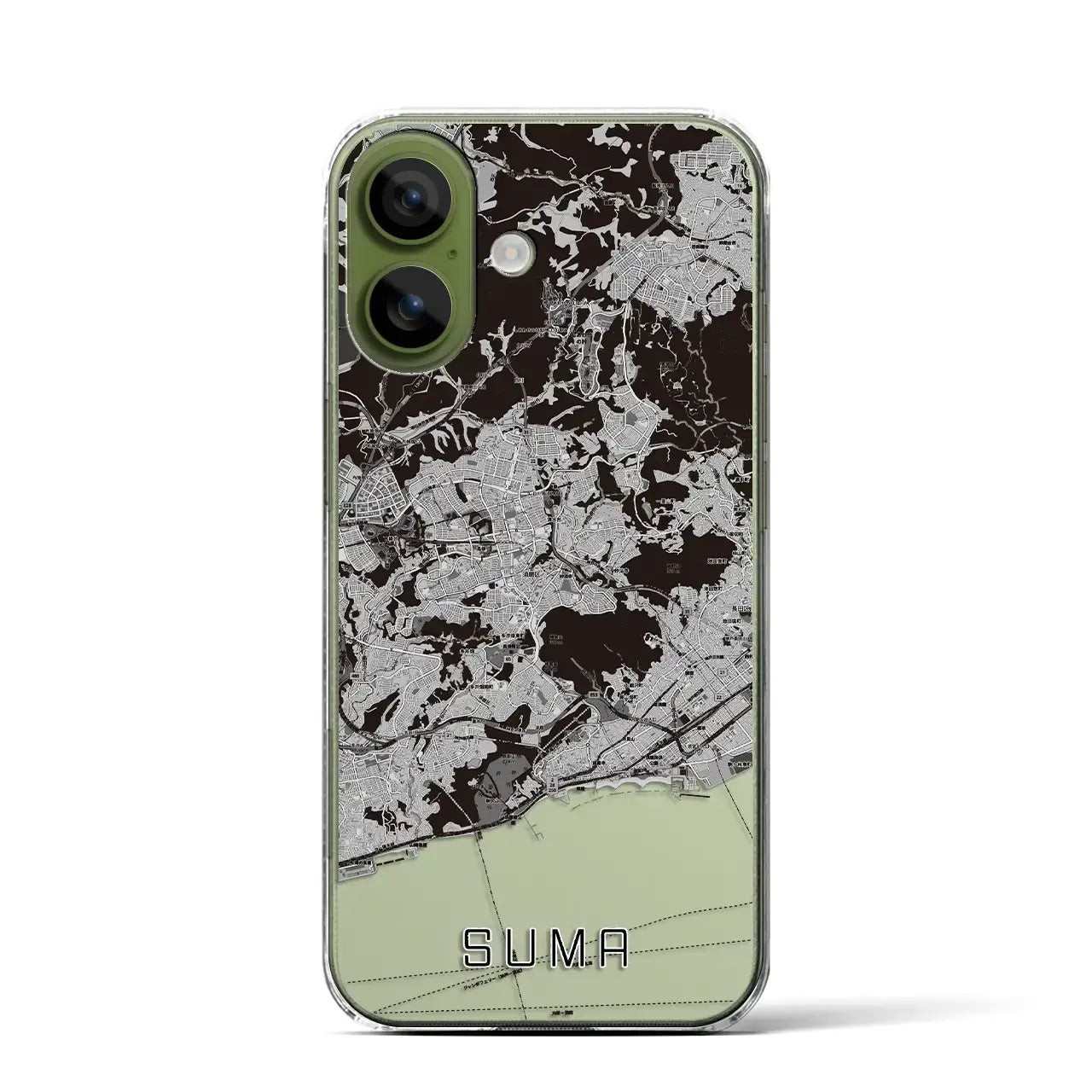 【須磨(兵庫県)】地図柄iPhoneケース(クリアタイプ)