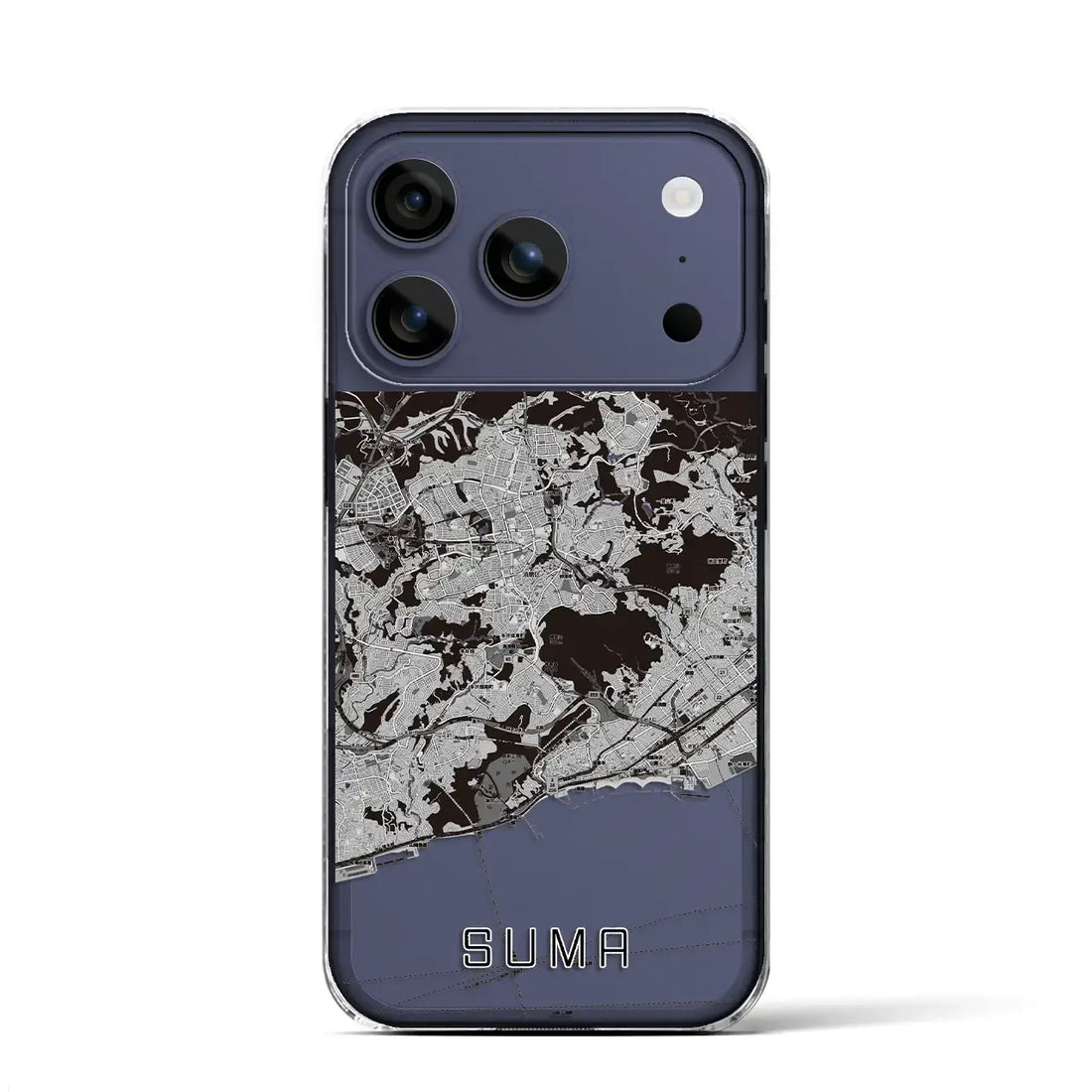 【須磨(兵庫県)】地図柄iPhoneケース(クリアタイプ)