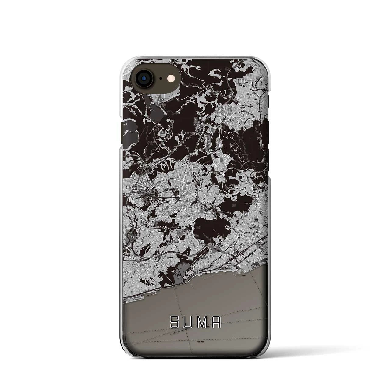 【須磨(兵庫県)】地図柄iPhoneケース(クリアタイプ)