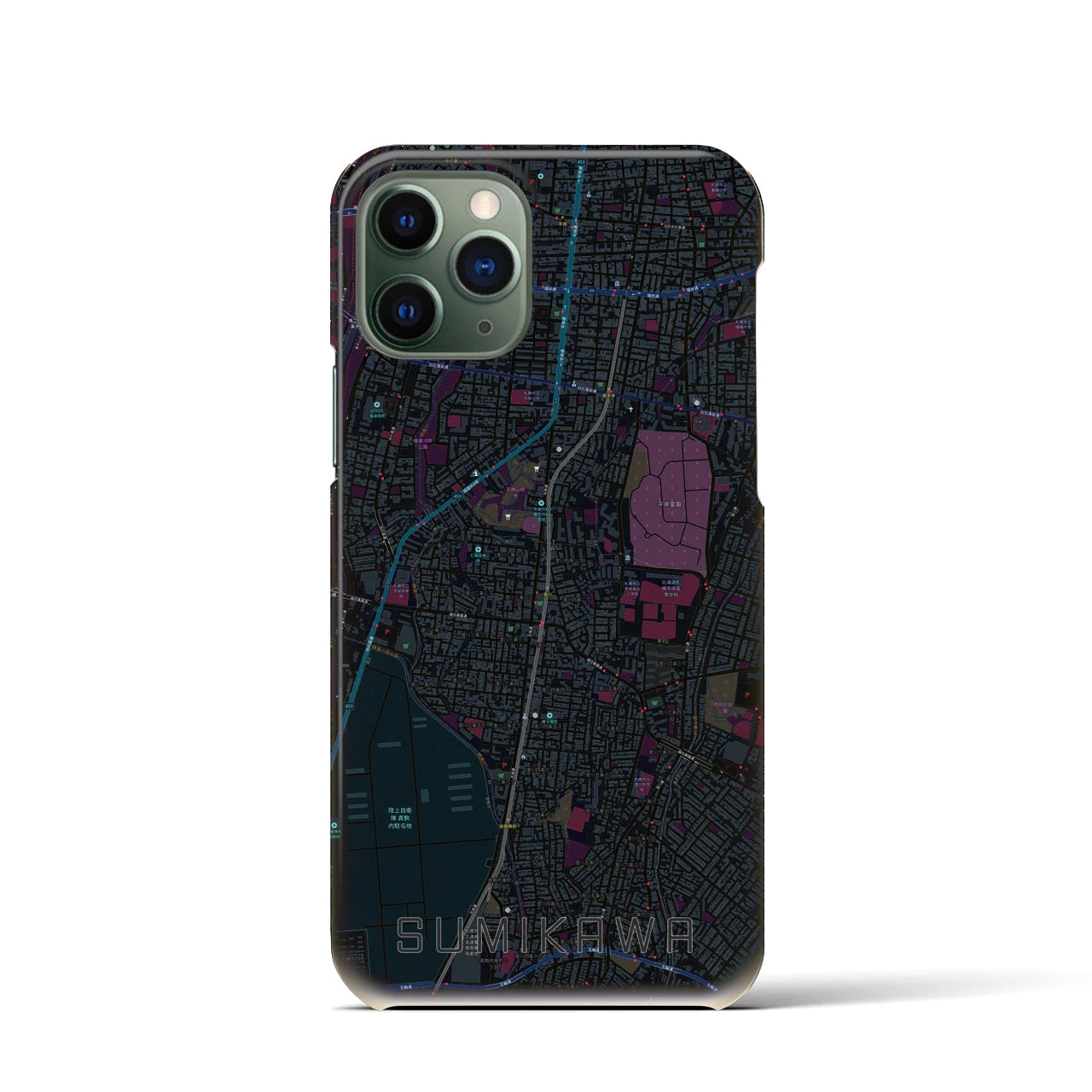 【澄川(北海道)】地図柄iPhoneケース(バックカバータイプ)