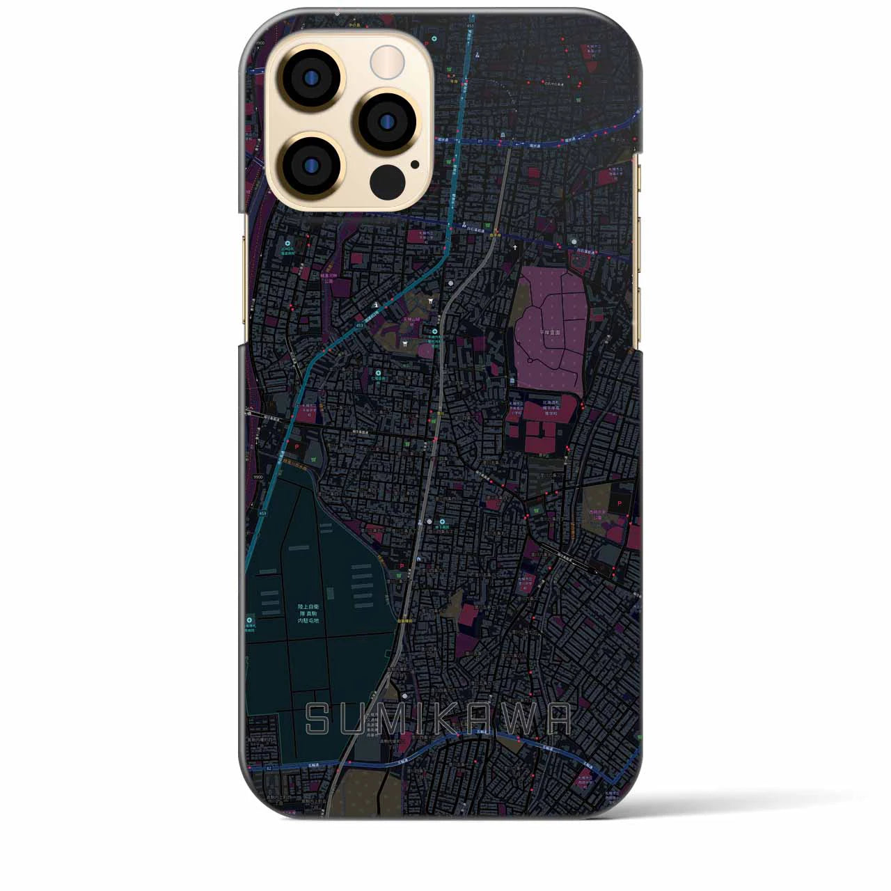 【澄川(北海道)】地図柄iPhoneケース(バックカバータイプ)