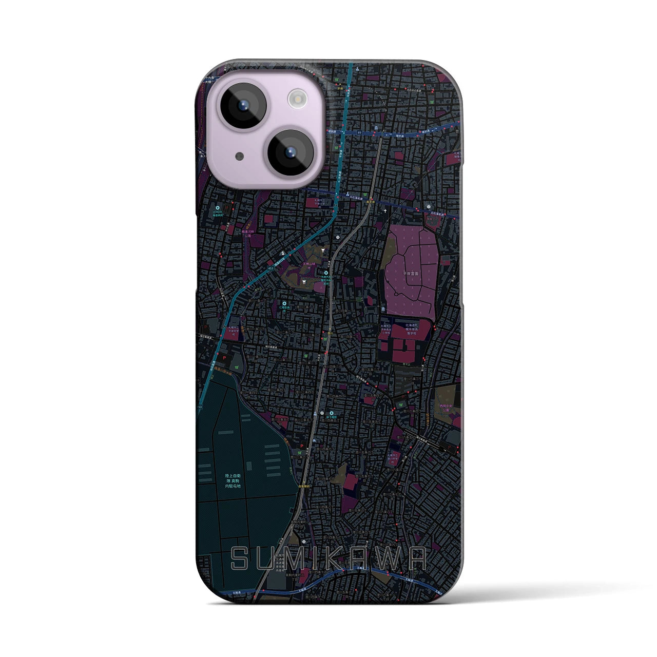 【澄川(北海道)】地図柄iPhoneケース(バックカバータイプ)