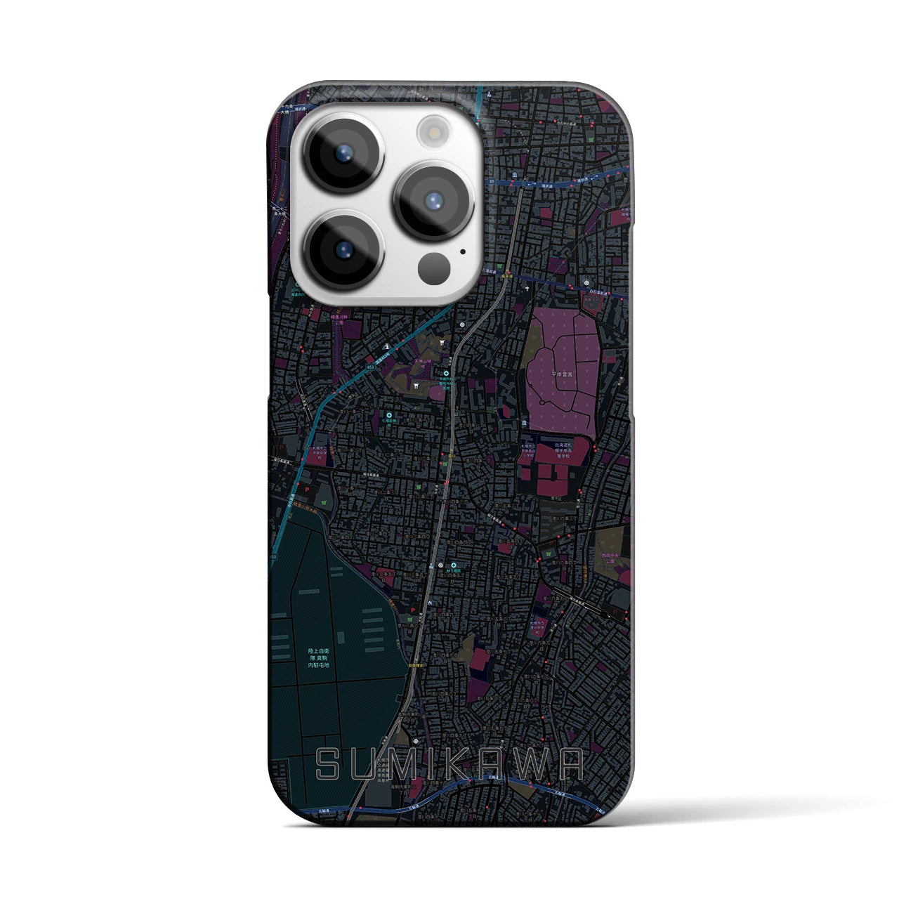 【澄川(北海道)】地図柄iPhoneケース(バックカバータイプ)