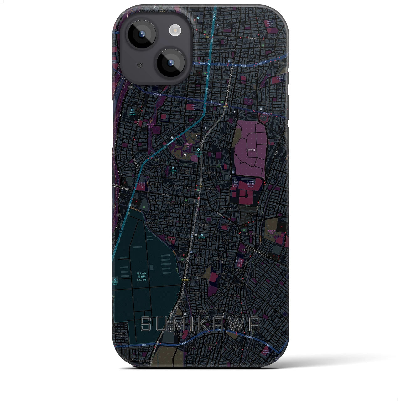 【澄川(北海道)】地図柄iPhoneケース(バックカバータイプ)