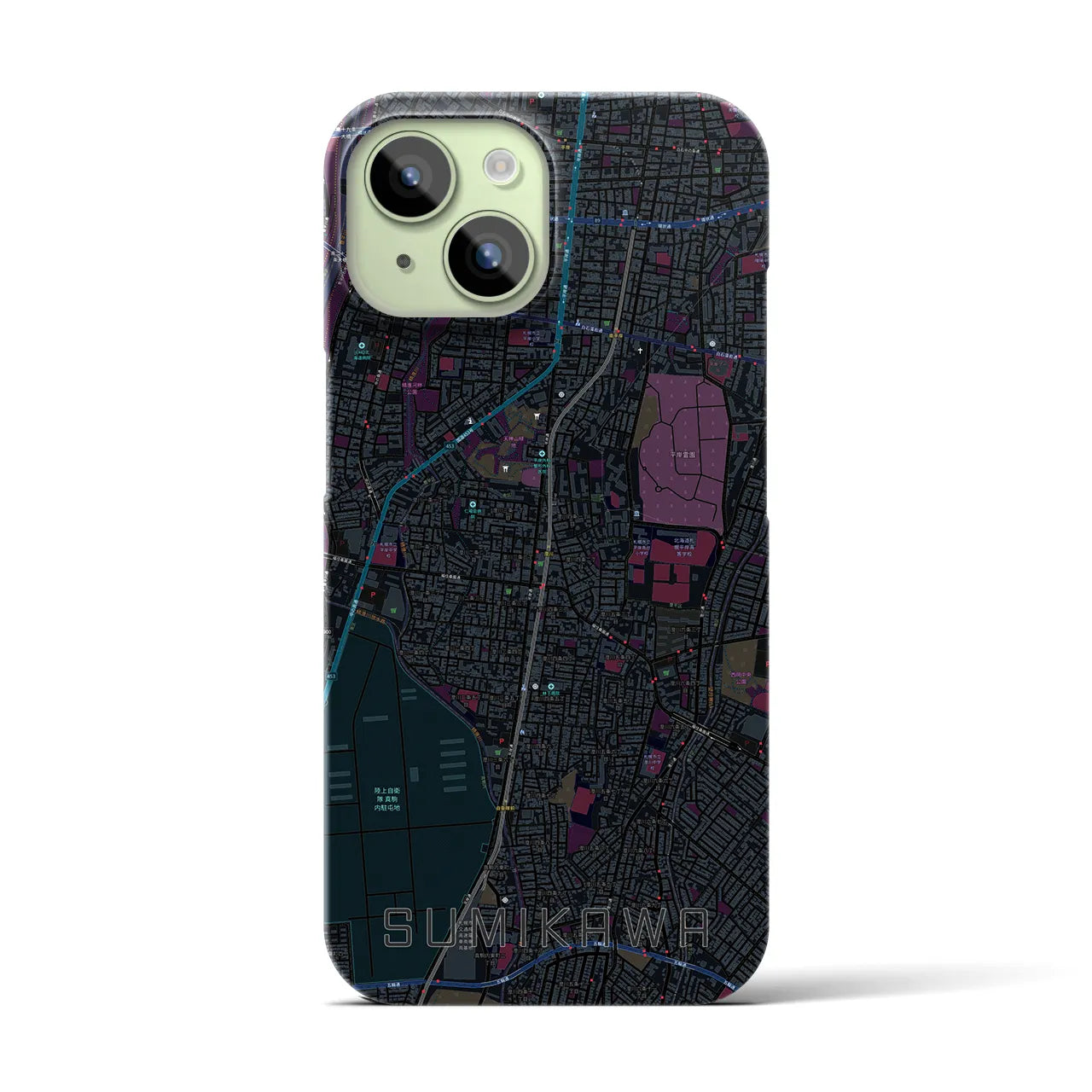 【澄川(北海道)】地図柄iPhoneケース(バックカバータイプ)