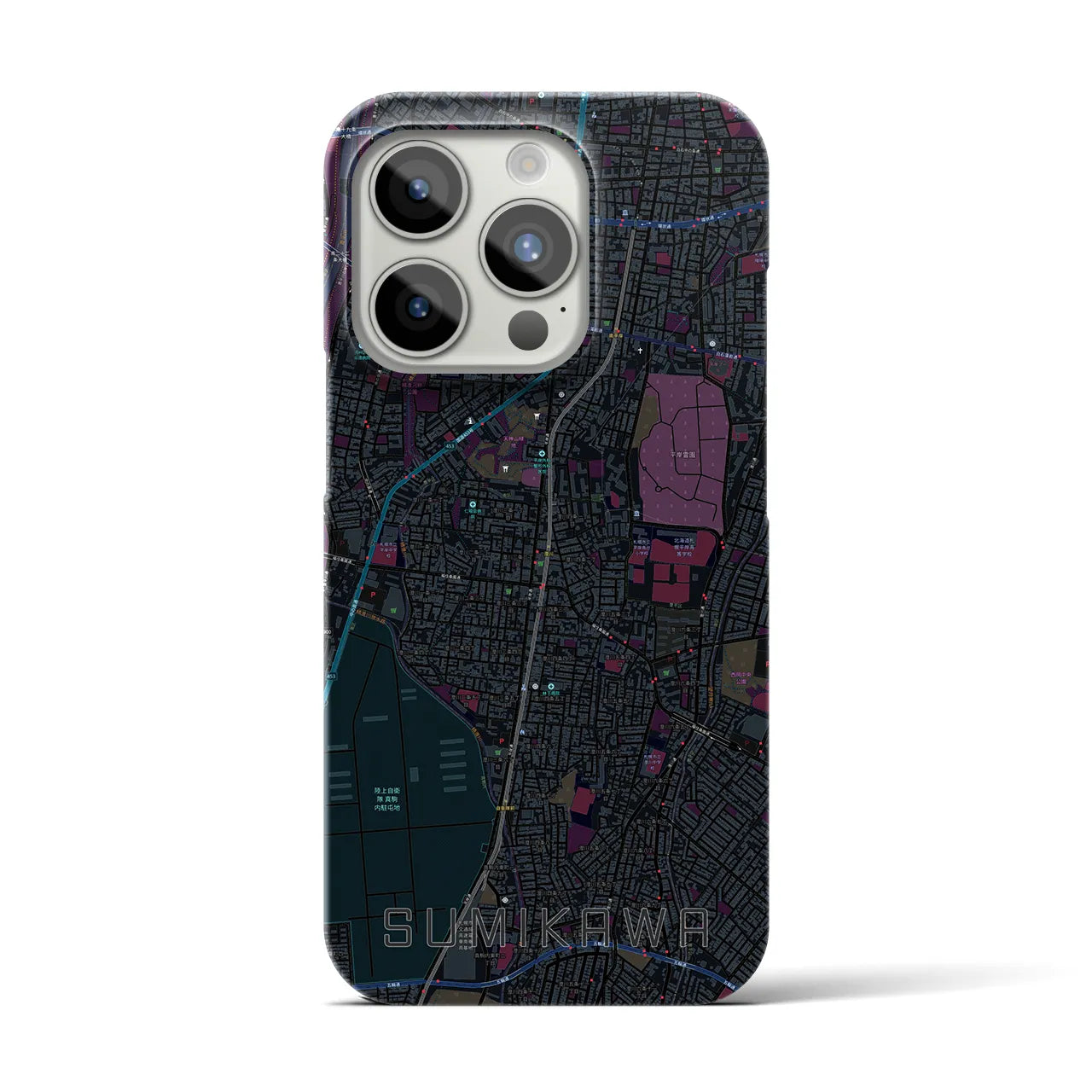 【澄川(北海道)】地図柄iPhoneケース(バックカバータイプ)