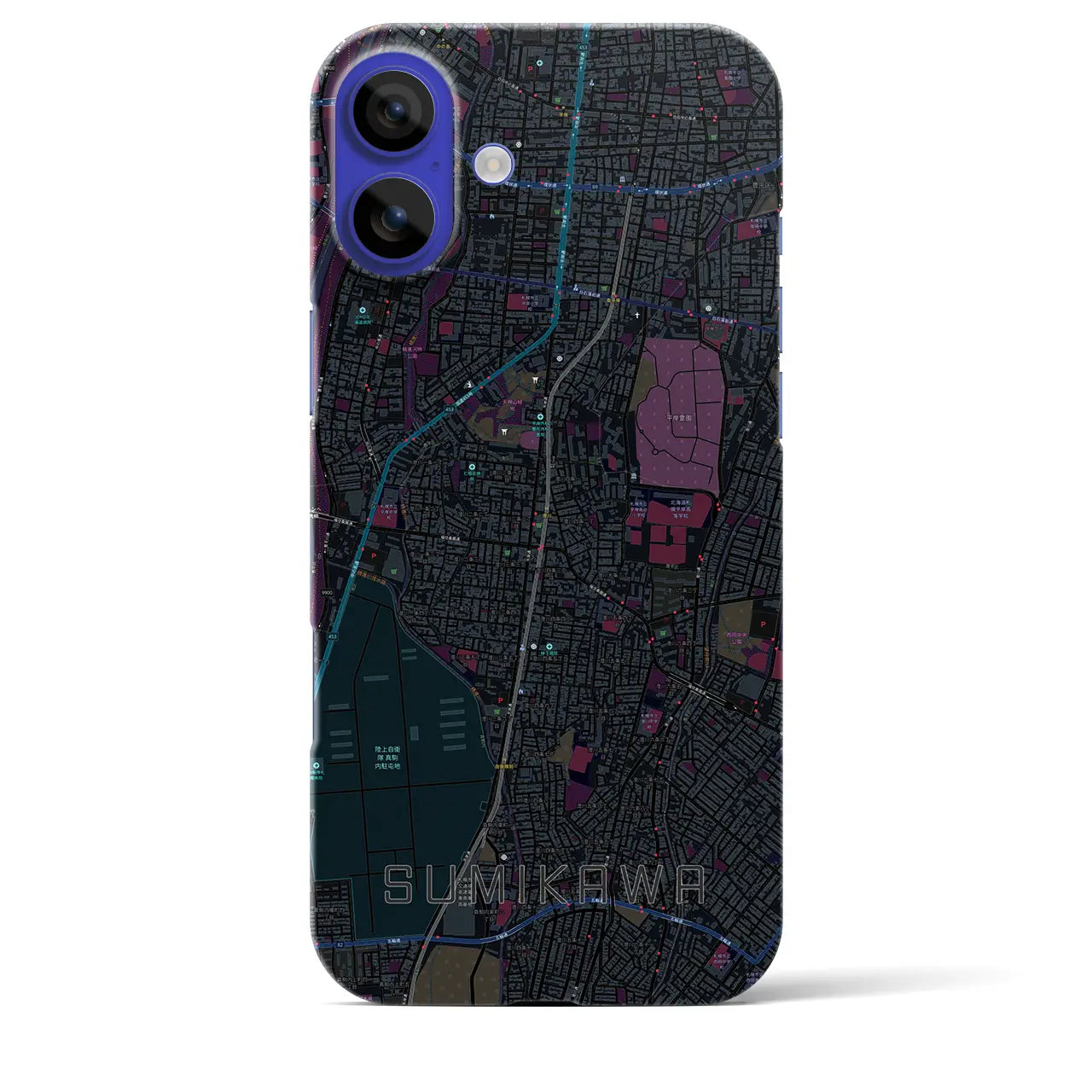 【澄川(北海道)】地図柄iPhoneケース(バックカバータイプ)
