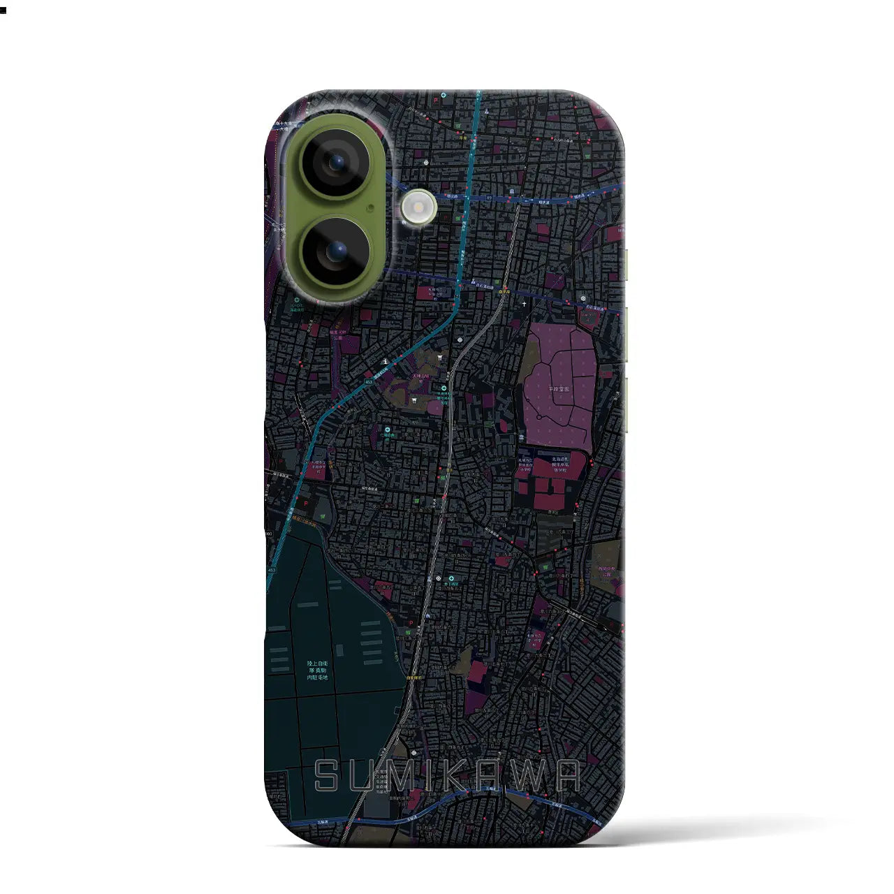 【澄川(北海道)】地図柄iPhoneケース(バックカバータイプ)