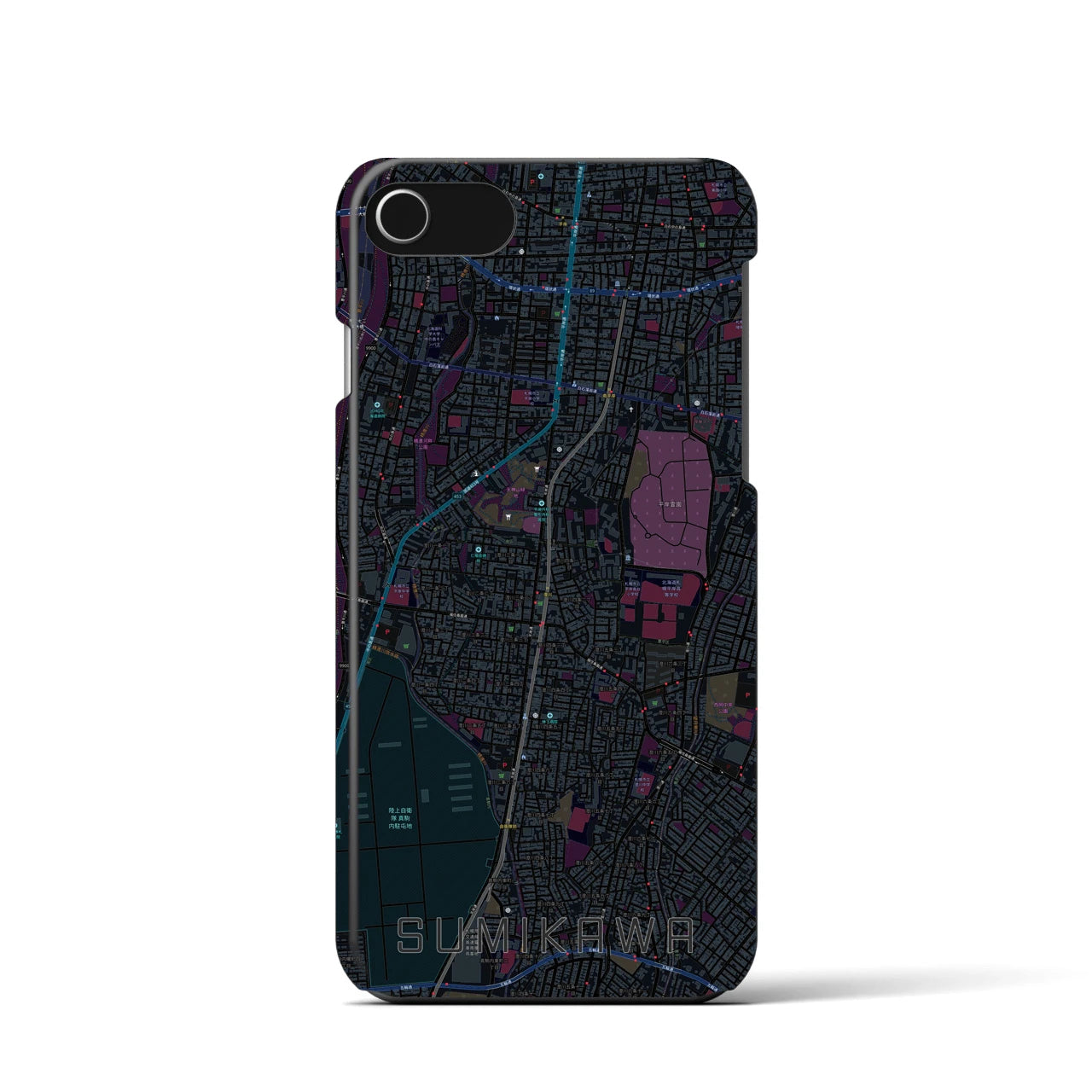 【澄川(北海道)】地図柄iPhoneケース(バックカバータイプ)