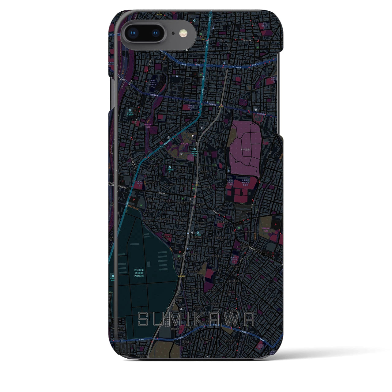 【澄川(北海道)】地図柄iPhoneケース(バックカバータイプ)