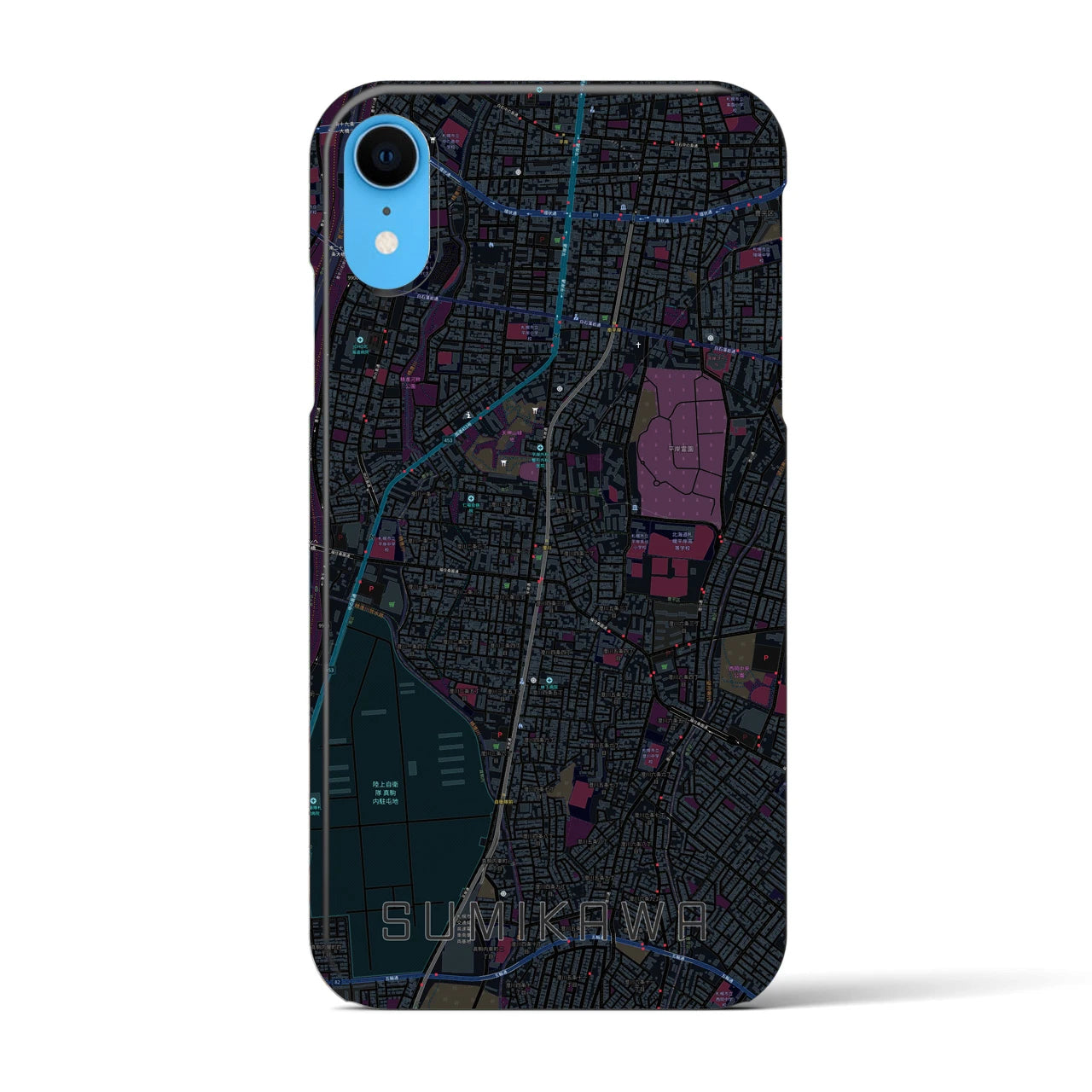 【澄川(北海道)】地図柄iPhoneケース(バックカバータイプ)