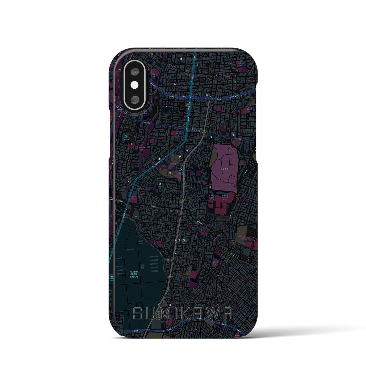 【澄川(北海道)】地図柄iPhoneケース(バックカバータイプ)