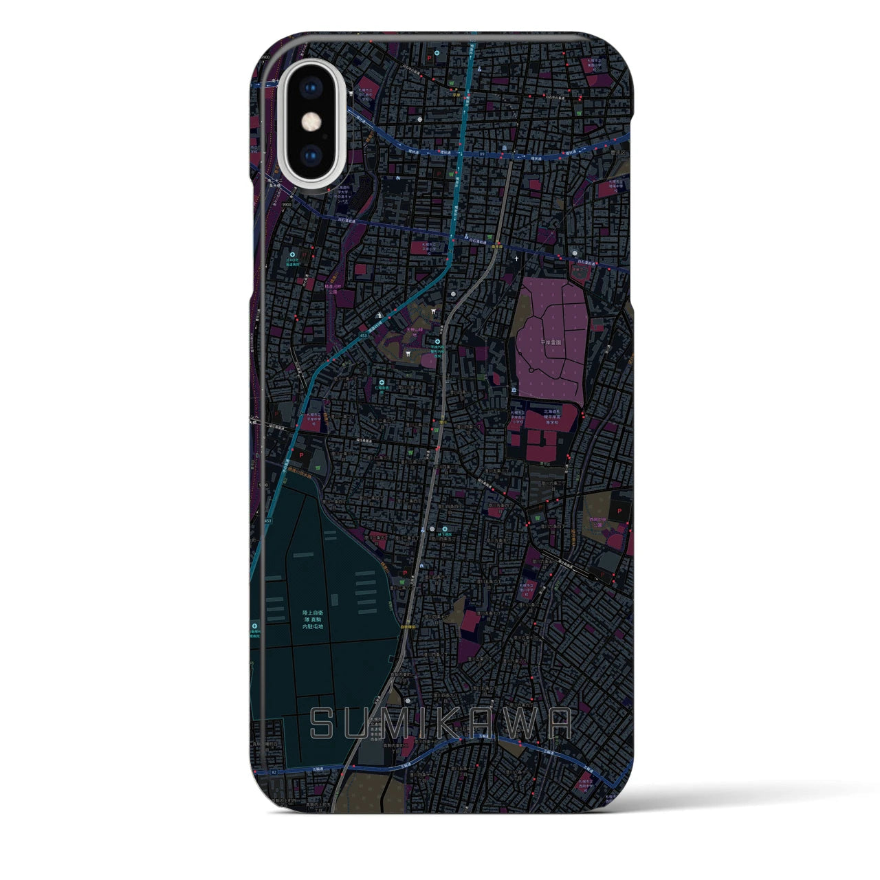 【澄川(北海道)】地図柄iPhoneケース(バックカバータイプ)