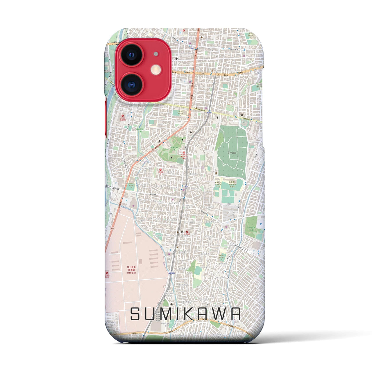 【澄川(北海道)】地図柄iPhoneケース(バックカバータイプ)