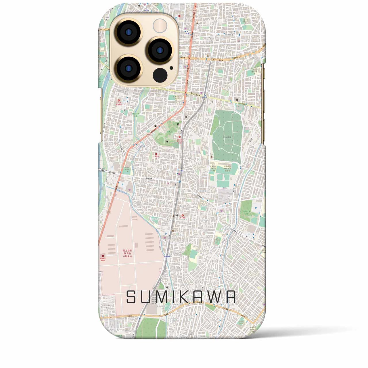 【澄川(北海道)】地図柄iPhoneケース(バックカバータイプ)