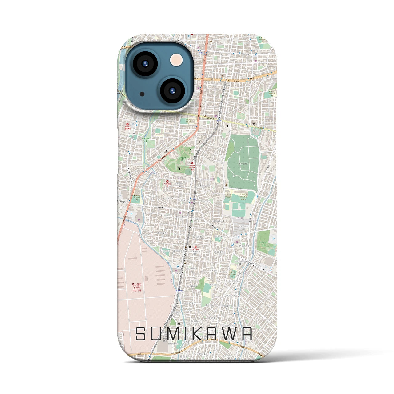 【澄川(北海道)】地図柄iPhoneケース(バックカバータイプ)