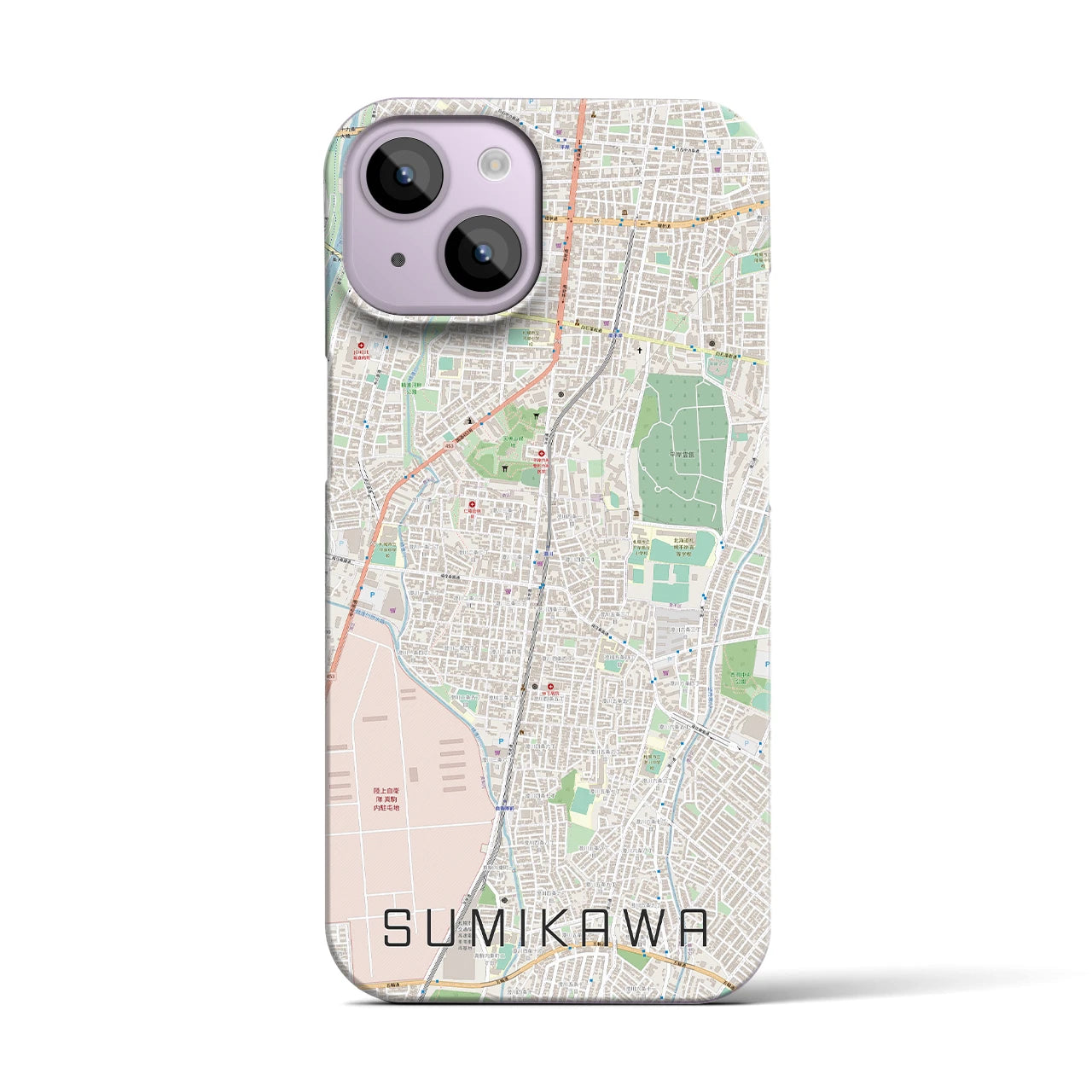 【澄川(北海道)】地図柄iPhoneケース(バックカバータイプ)