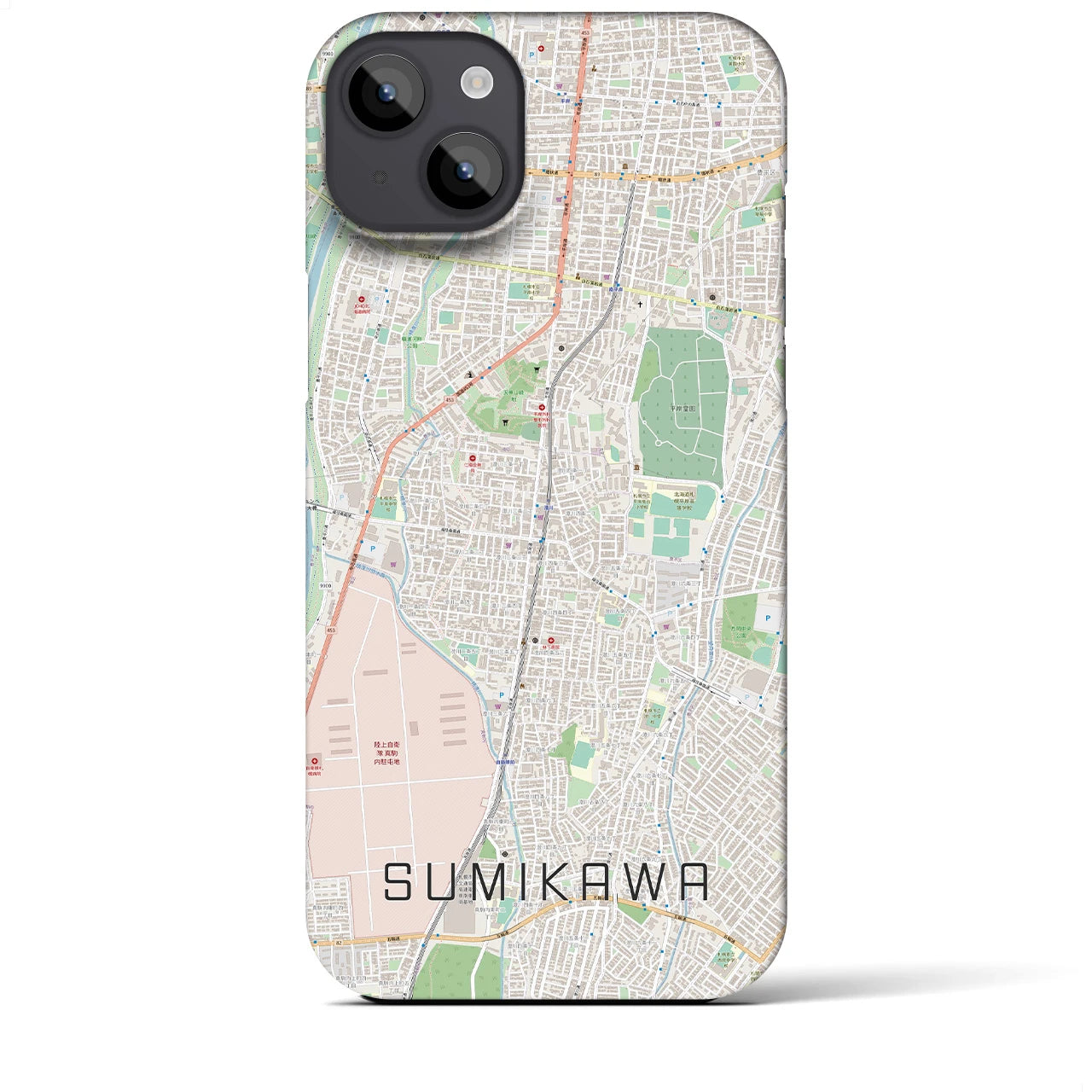 【澄川(北海道)】地図柄iPhoneケース(バックカバータイプ)