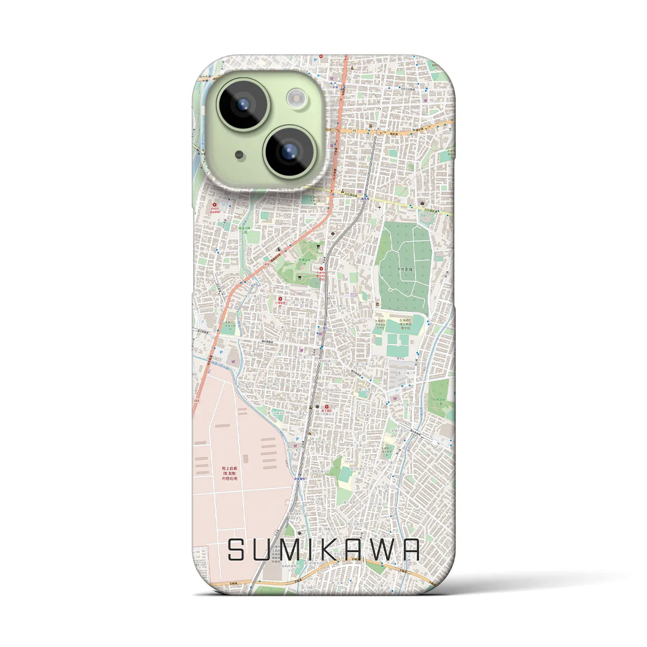 【澄川(北海道)】地図柄iPhoneケース(バックカバータイプ)