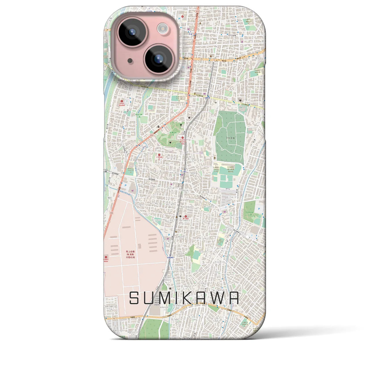 【澄川(北海道)】地図柄iPhoneケース(バックカバータイプ)