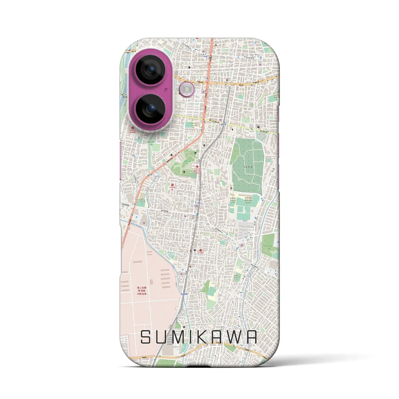 【澄川(北海道)】地図柄iPhoneケース(バックカバータイプ)