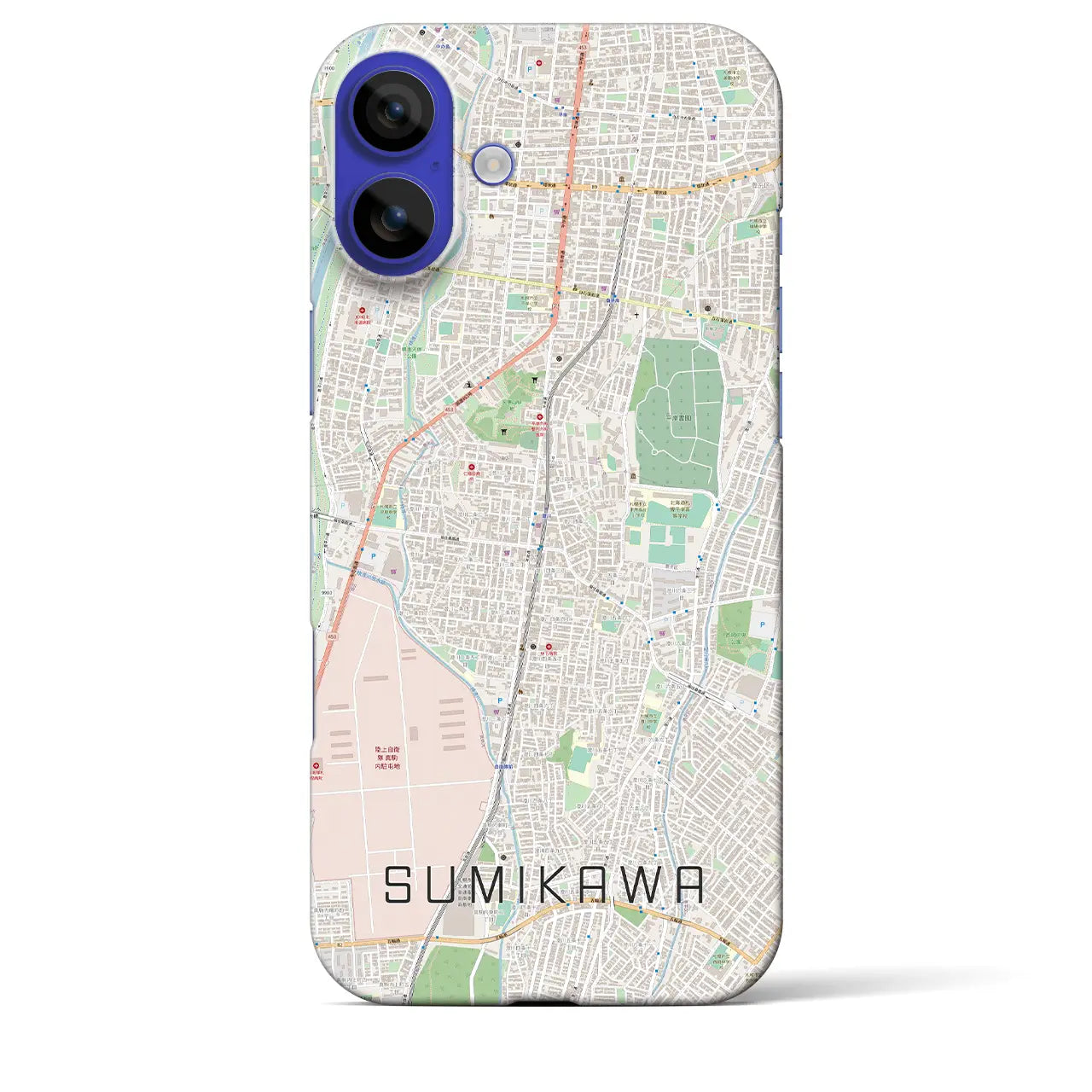【澄川(北海道)】地図柄iPhoneケース(バックカバータイプ)