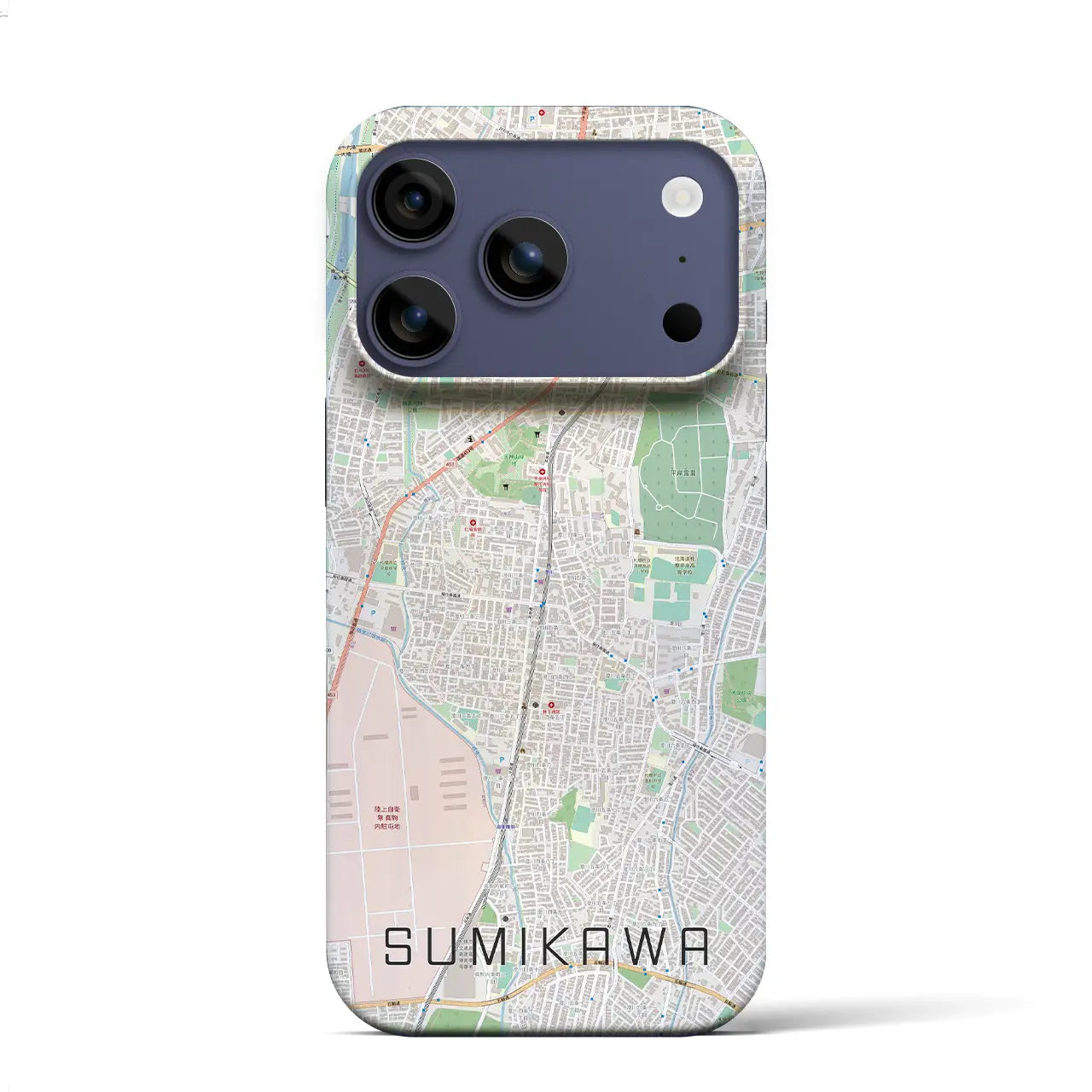 【澄川(北海道)】地図柄iPhoneケース(バックカバータイプ)ナチュラル・iPhone 17 Pro Max 用