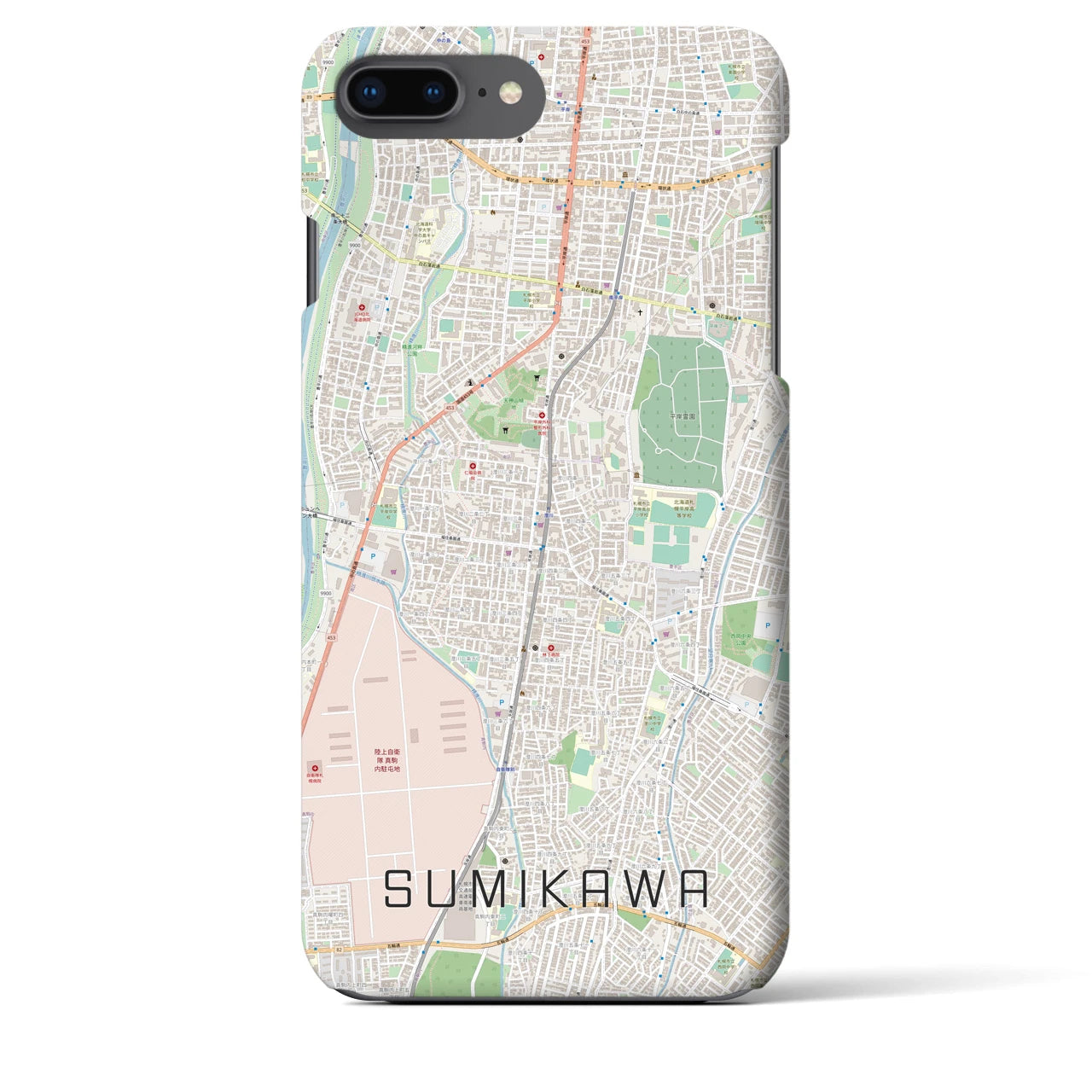 【澄川(北海道)】地図柄iPhoneケース(バックカバータイプ)