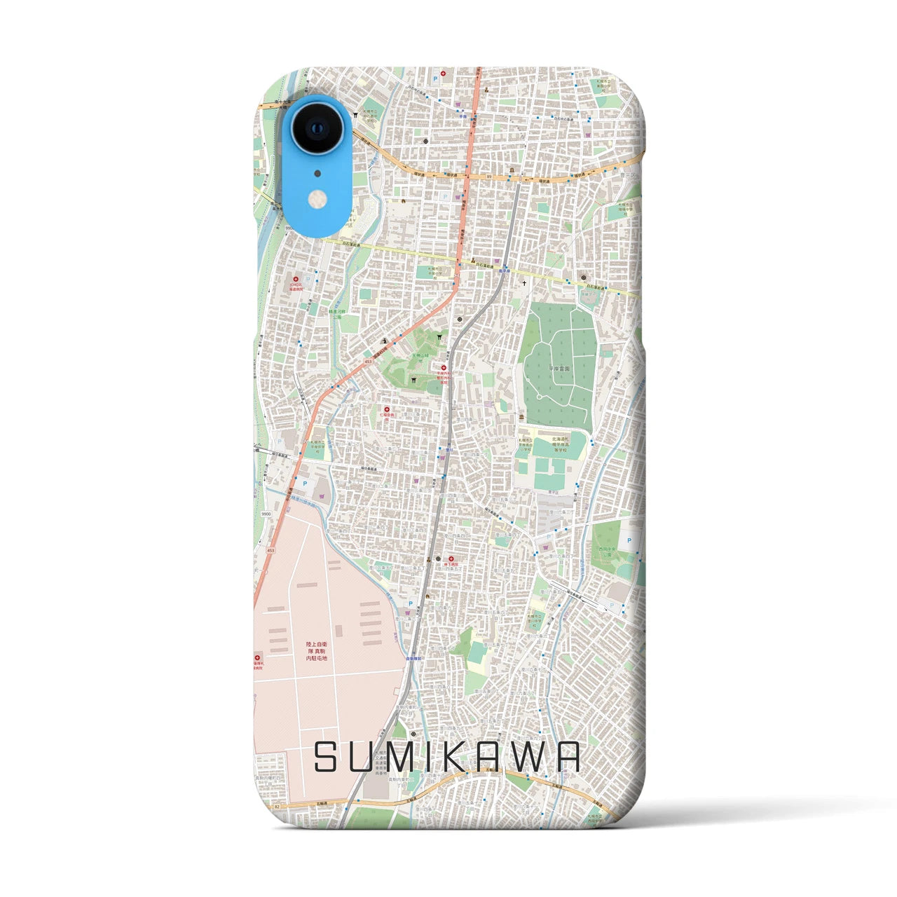 【澄川(北海道)】地図柄iPhoneケース(バックカバータイプ)