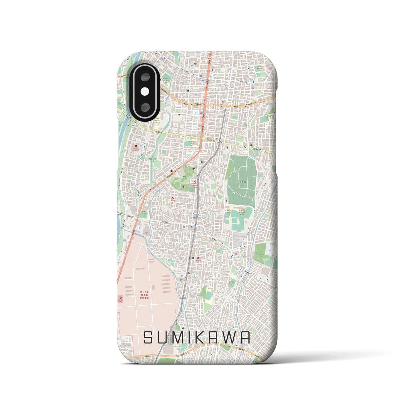 【澄川(北海道)】地図柄iPhoneケース(バックカバータイプ)