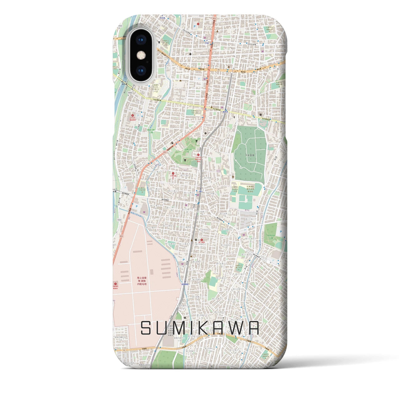 【澄川(北海道)】地図柄iPhoneケース(バックカバータイプ)