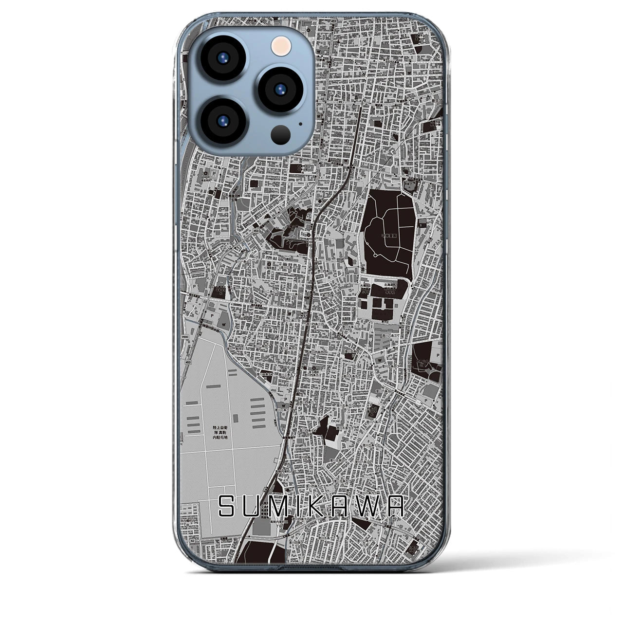 【澄川(北海道)】地図柄iPhoneケース(クリアタイプ)