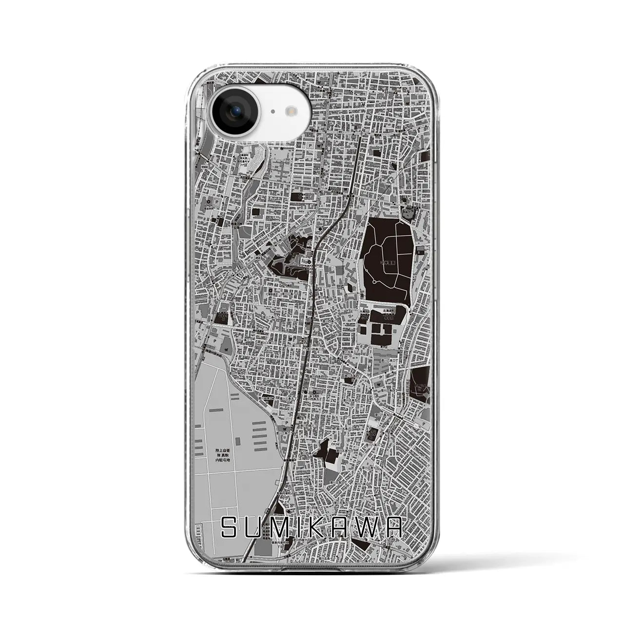 【澄川(北海道)】地図柄iPhoneケース(クリアタイプ)