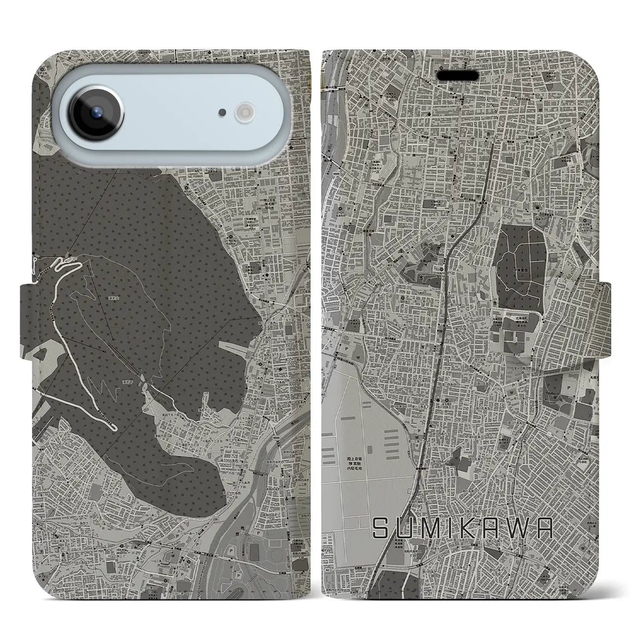 【澄川(北海道)】地図柄iPhoneケース(手帳タイプ)