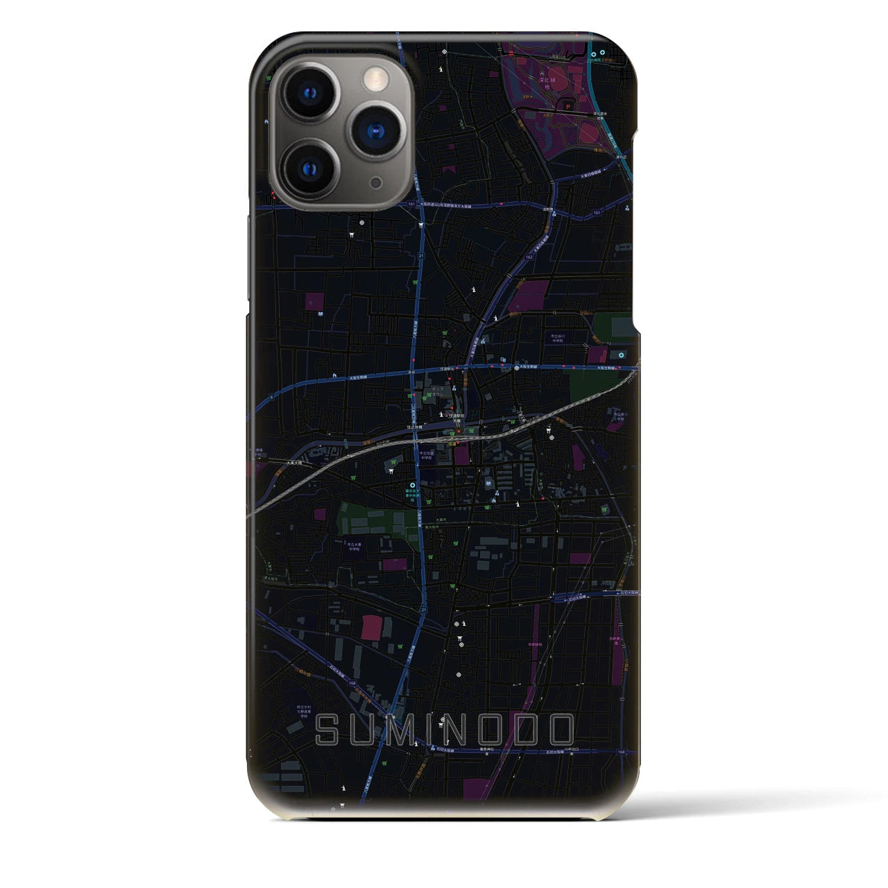 【住道(大阪府)】地図柄iPhoneケース(バックカバータイプ)
