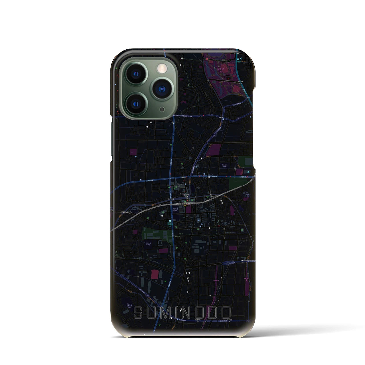 【住道(大阪府)】地図柄iPhoneケース(バックカバータイプ)