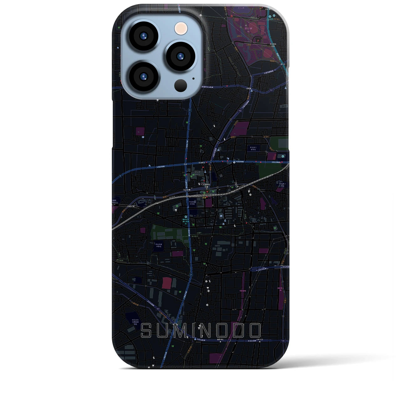【住道(大阪府)】地図柄iPhoneケース(バックカバータイプ)