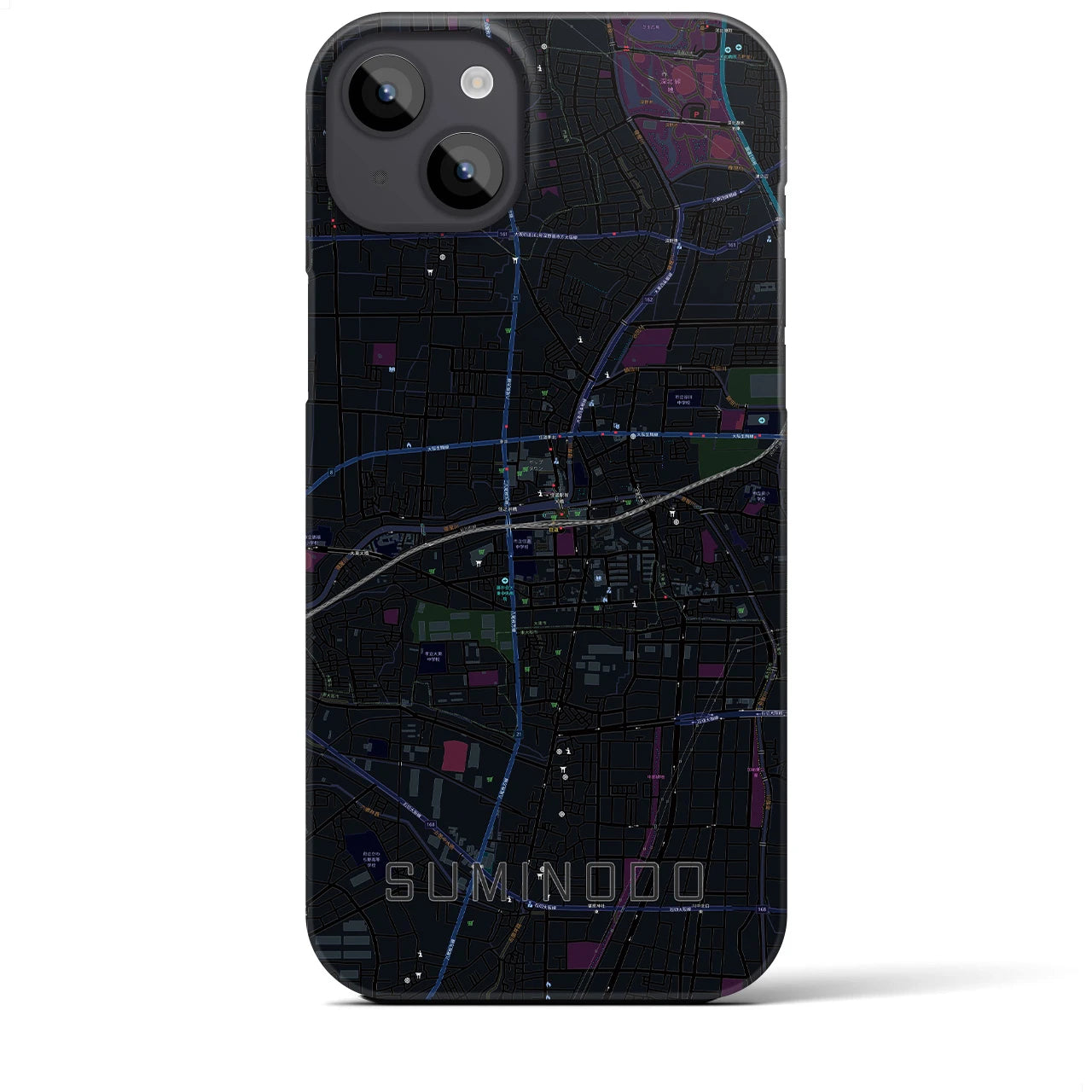 【住道(大阪府)】地図柄iPhoneケース(バックカバータイプ)