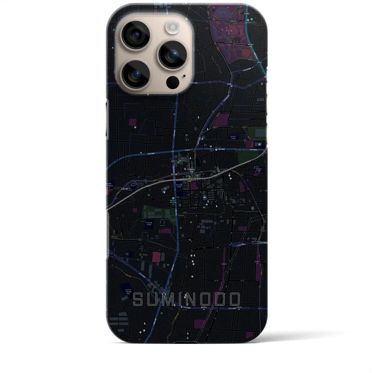 【住道(大阪府)】地図柄iPhoneケース(バックカバータイプ)