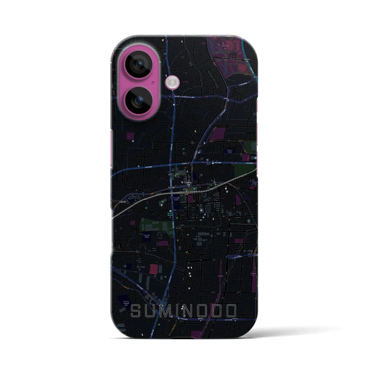 【住道(大阪府)】地図柄iPhoneケース(バックカバータイプ)