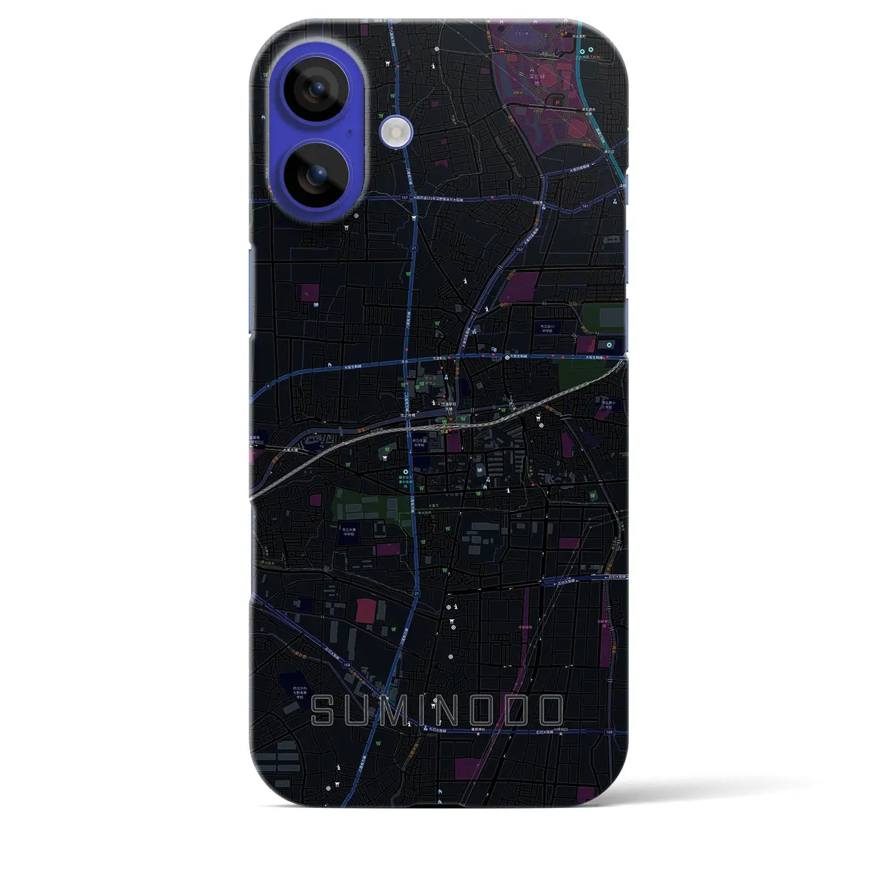 【住道(大阪府)】地図柄iPhoneケース(バックカバータイプ)