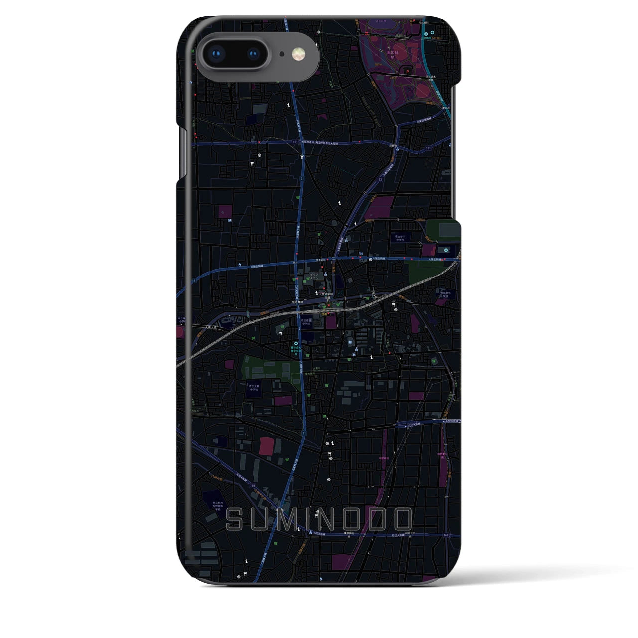 【住道(大阪府)】地図柄iPhoneケース(バックカバータイプ)