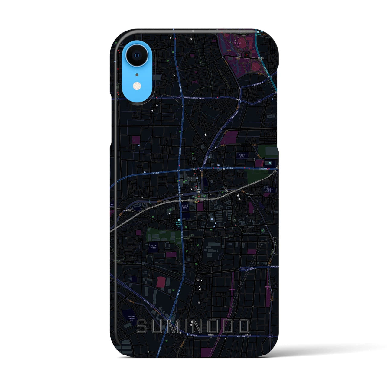 【住道(大阪府)】地図柄iPhoneケース(バックカバータイプ)