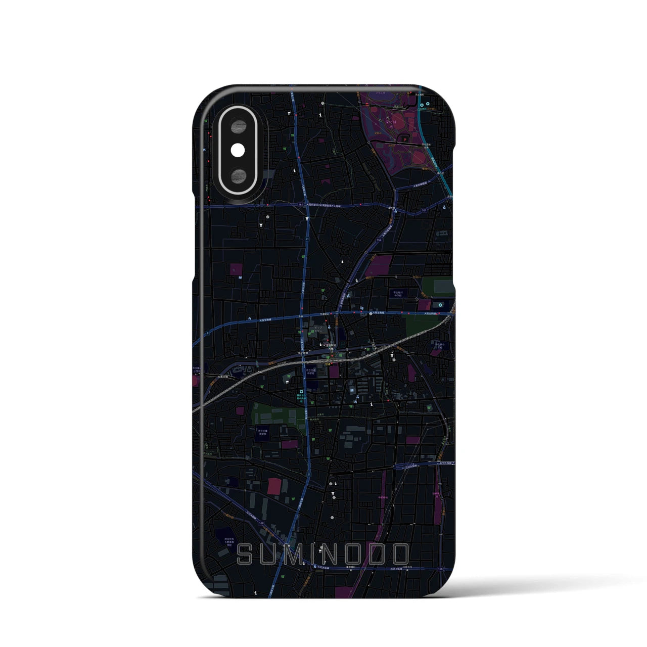 【住道(大阪府)】地図柄iPhoneケース(バックカバータイプ)