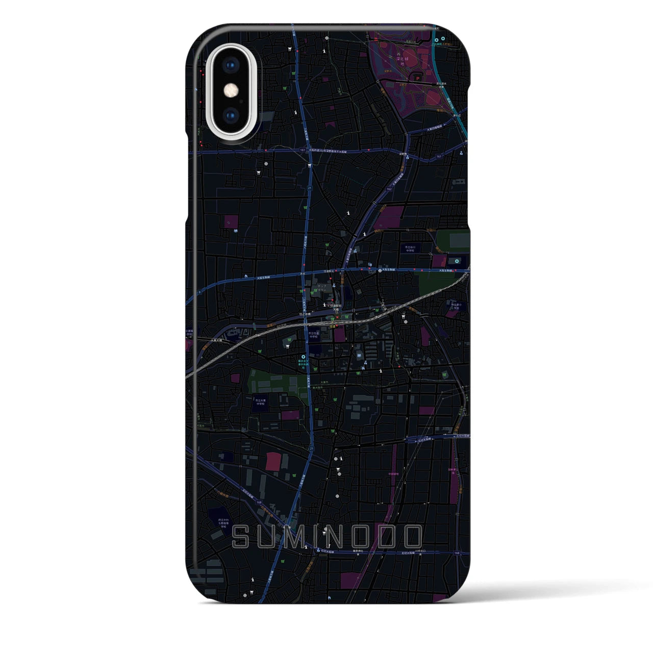 【住道(大阪府)】地図柄iPhoneケース(バックカバータイプ)